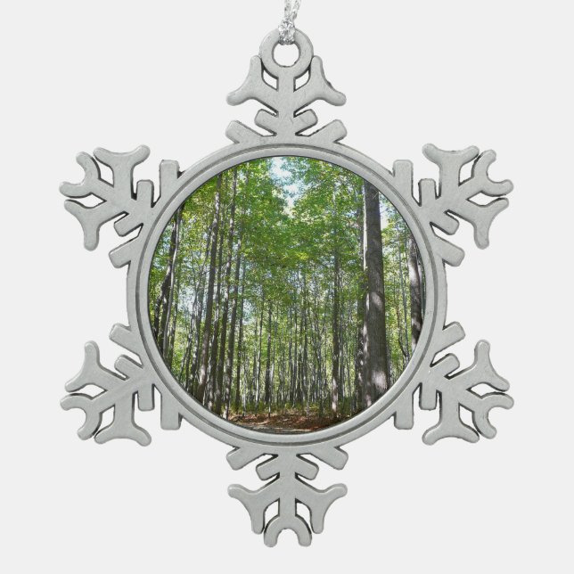 Centennial Wooded Path II Ellicott City Maryland Snowflake Pewter Christmas Ornament (Front)