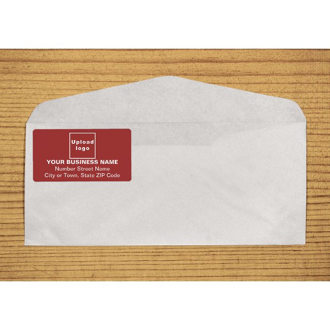 Center Aligned Business Red Shipping Label (Center aligned business red shipping label on envelope)