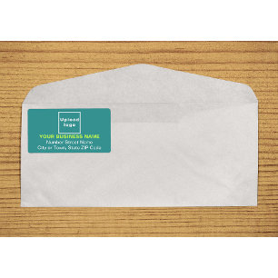 Center Aligned Business Teal Green Shipping Label