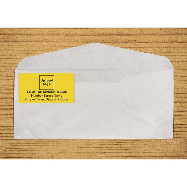 Center Aligned Business Yellow Shipping Label (Center aligned business yellow shipping label on envelope)