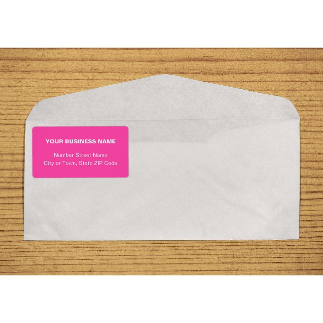 Center Aligned Plain Texts Business Pink Shipping (Center aligned plain text business pink shipping label on envelope)
