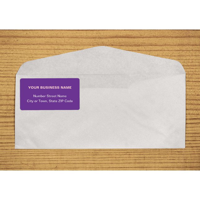 Center Aligned Plain Texts Purple Shipping (Center aligned plain text business purple shipping label on envelope)