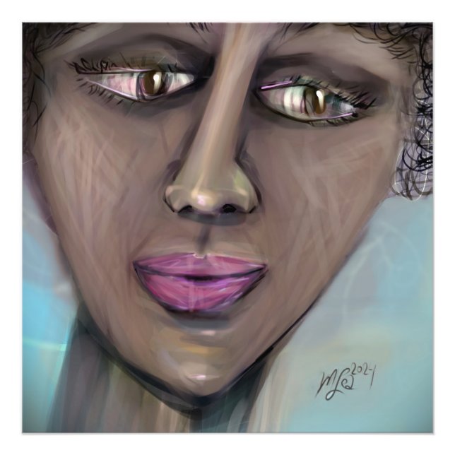 Center Held Modern Feminine Portrait  Photo Print (Front)