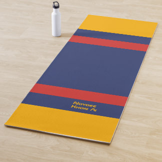 Center Stripes Horizontal Lines Blue Yellow Red Yoga Mat
