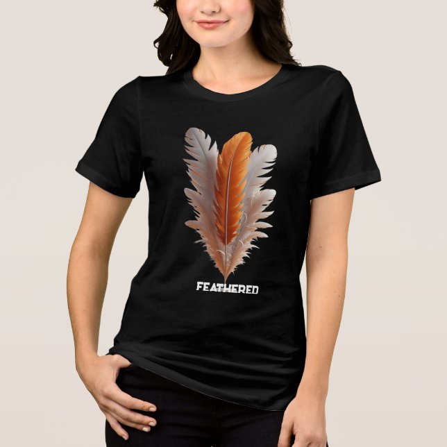 Centered Grace Feathered Balance Quiet Poise Still Tri-Blend Shirt (Front)