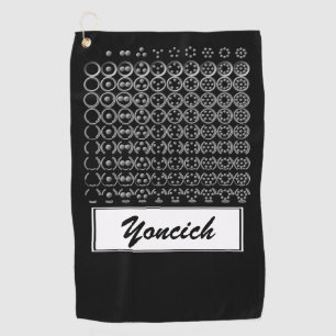 Centesimal Number Chart S-L by Kenneth Yoncich Golf Towel