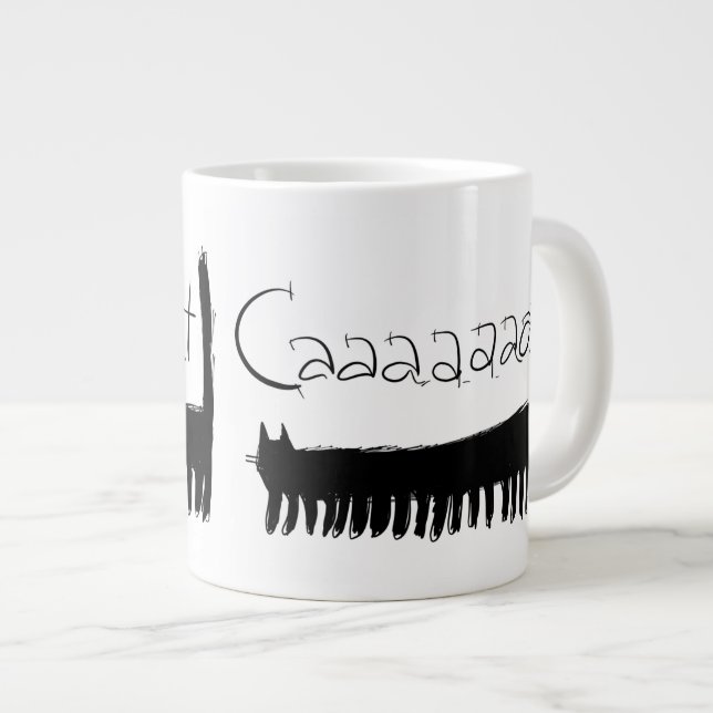 Centipede black cat large coffee mug (Front Right)
