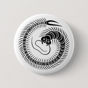 Centipede circle 6 cm round badge