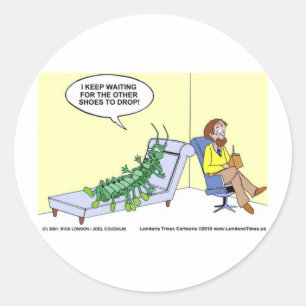 Centipede Psychiatry Funny Cards Mugs & Gifts Classic Round Sticker