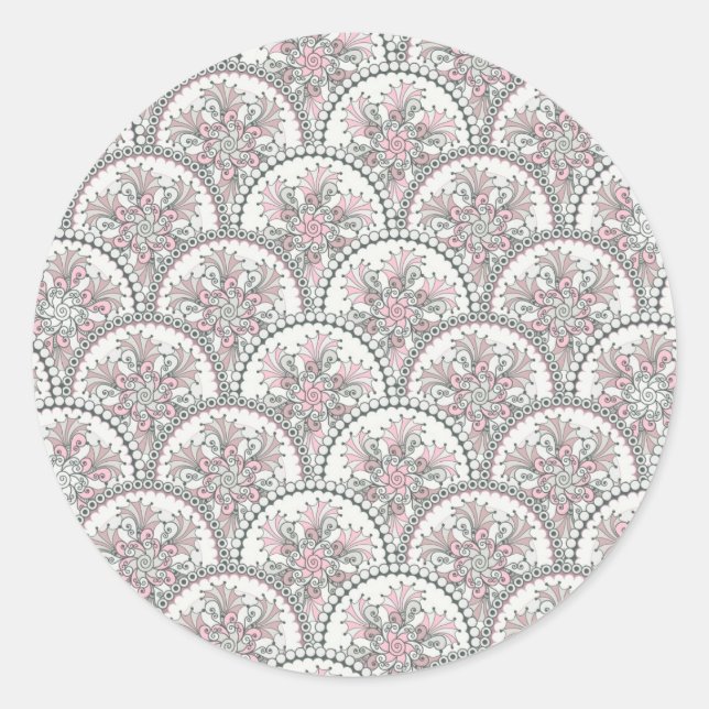Centle Vintage Pattern Classic Round Sticker (Front)