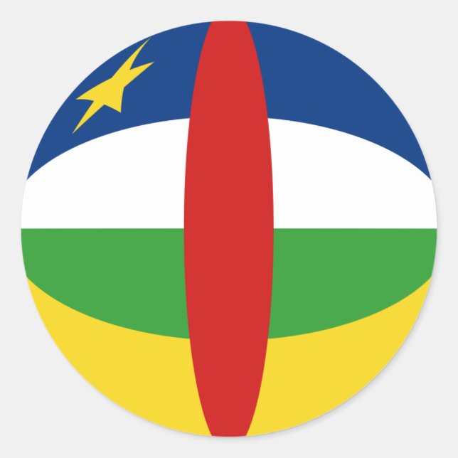Centrafrique Fisheye Flag Sticker (Front)