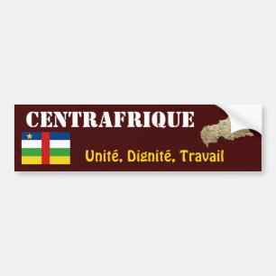 Centrafrique Flag + Map Bumper Sticker