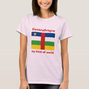 Centrafrique Flag + Map + Text T-Shirt