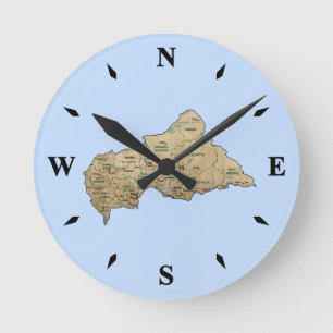 Centrafrique Map Clock