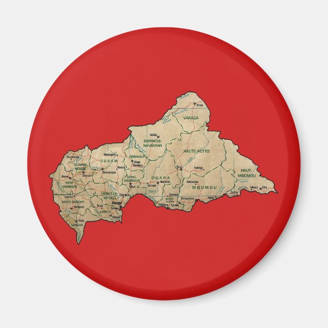 Centrafrique Map Magnet (Front)