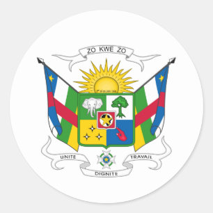 Central African Republic Coat of Arms Classic Round Sticker
