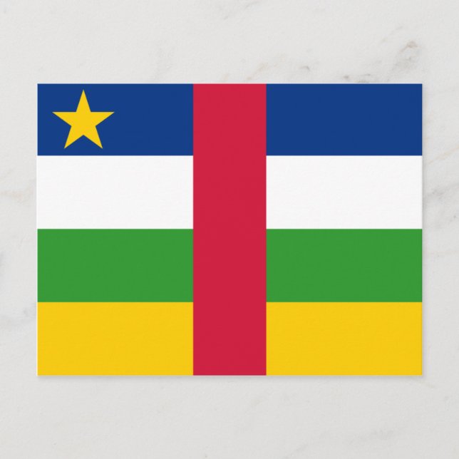 Central African Republic Flag CF Postcard (Front)
