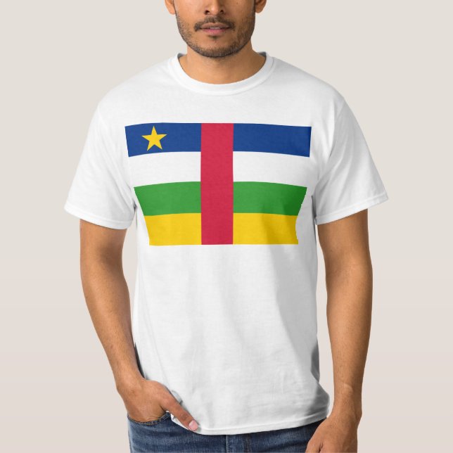 Central African Republic Flag CF T-Shirt (Front)