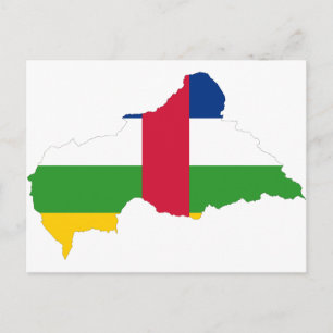 Central African Republic Flag map CF Postcard