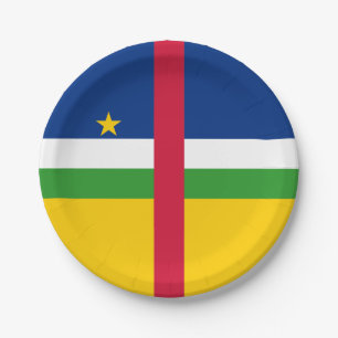 Central African Republic Flag Paper Plate