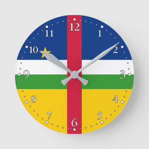 Central African Republic Flag Round Clock