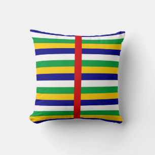 Central African Republic flag stripes country patt Cushion