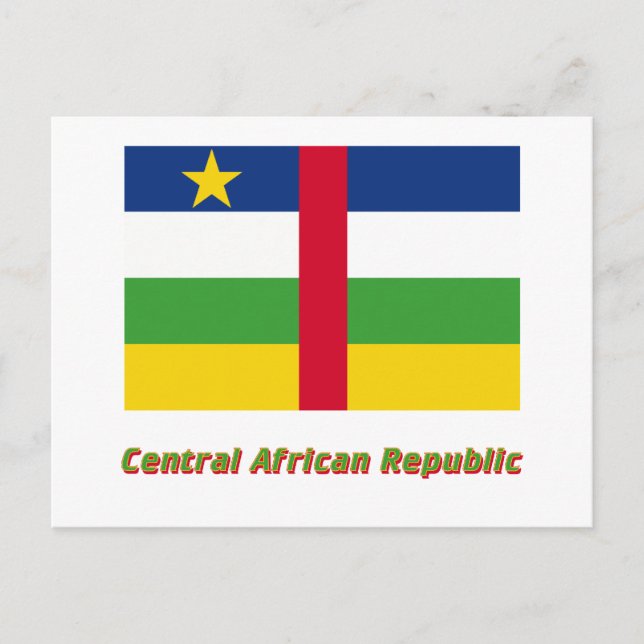 Central African Republic Flag with Name Postcard (Front)