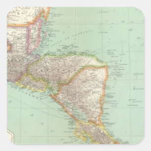 Central America 4 Square Sticker