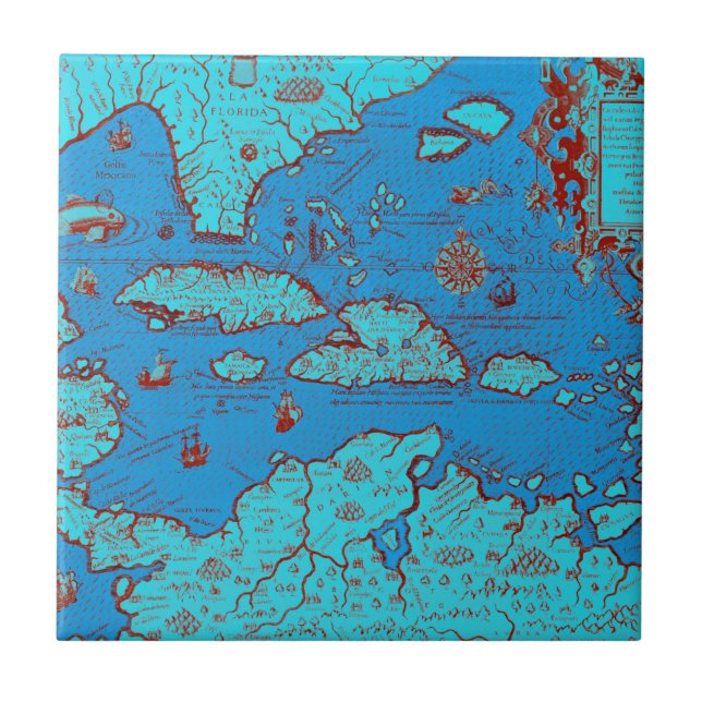 Central America ('America Occidentalis') Tile (Front)