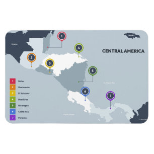 Central America Map Magnet