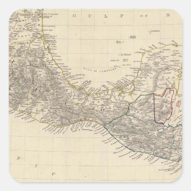 Central America, S Mexico Square Sticker (Front)