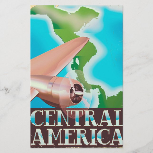 Central America vintage flight poster Stationery (Front)