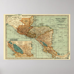 Central AmericaPanoramic MapCentral America 2 Poster
