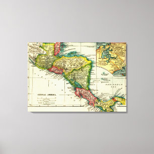 Central AmericaPanoramic MapCentral America Canvas Print