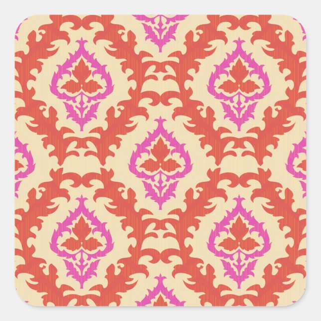 Central Asian: Ornamental Seamless Motifs Square Sticker (Front)