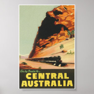 Central Australia Vintage Travel Poster