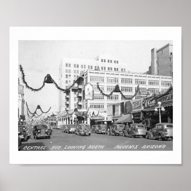 Central Ave., Phoenix, Arizona Vintage Poster (Front)