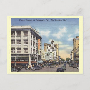 Central Ave., St. Petersburg, Florida Vintage Postcard
