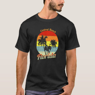 Central Beach Florida Retro Tropical Palm Trees Va T-Shirt