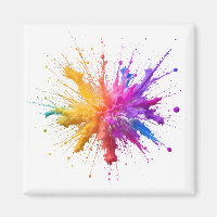 Central Burst of Vibrant Colorful Powders