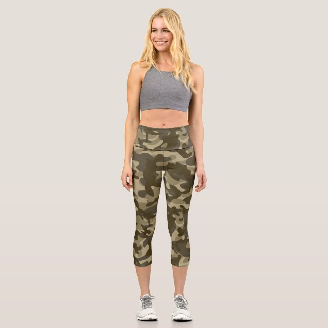 Central Camouflage  Capri Leggings (Front)