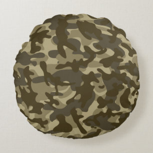 Central Camouflage Round Cushion