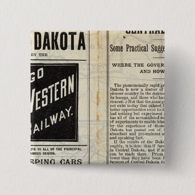 Central Dakota 15 Cm Square Badge (Front)
