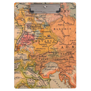 Central Europe Antique Map Clipboard