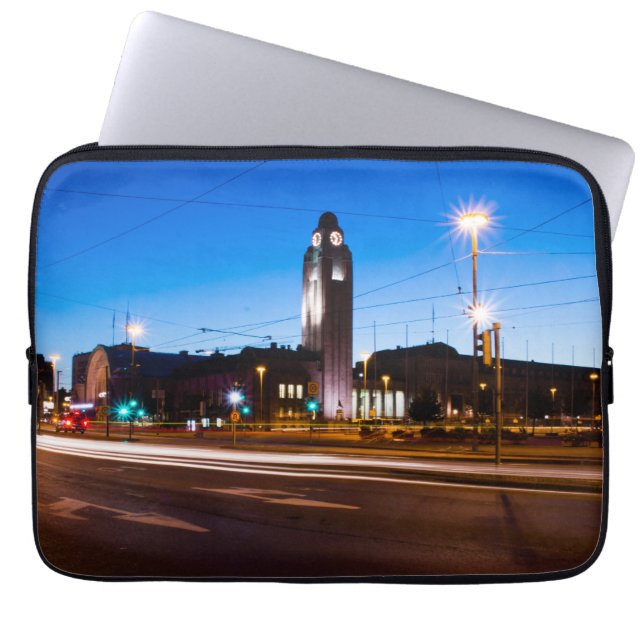 Central Helsinki during Blue Hour Laptop Sleeve (Front)