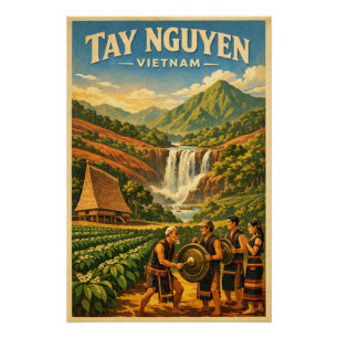 Central Highlands (Tay Nguyen), Vietnam, travel Poster