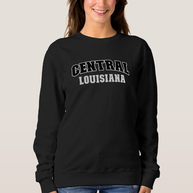 Central Louisiana Black White Athletic Lettering Sweatshirt (Front)