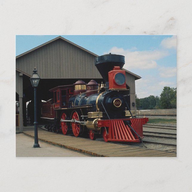 Central Pacific, 4-4-0 Postcard (Front)