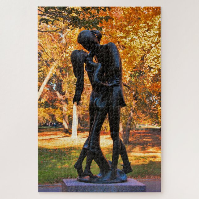 Central Park Autumn: Romeo & Juliet Statue 02 Jigsaw Puzzle (Vertical)