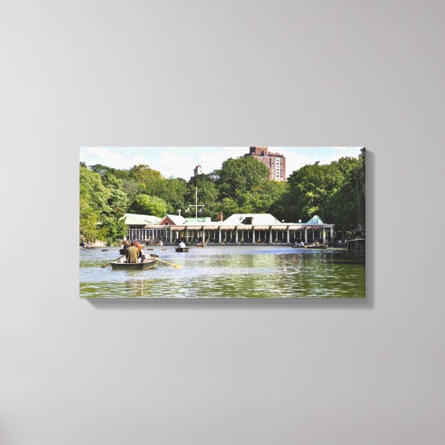 Central Park Boathouse Canvas Print (Front)